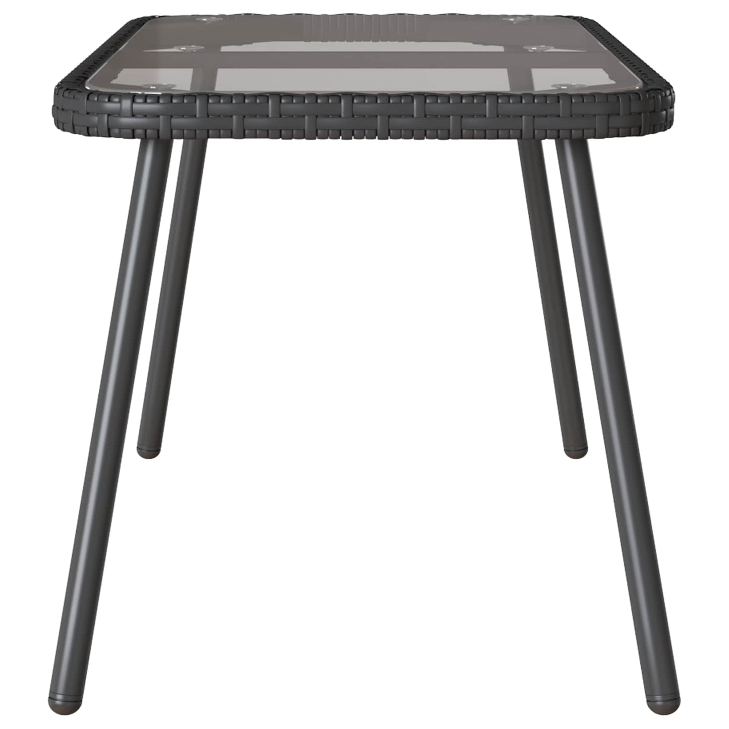 Masă de cafea Negru 90 x 45 x 43 cm Poliratan și sticlă