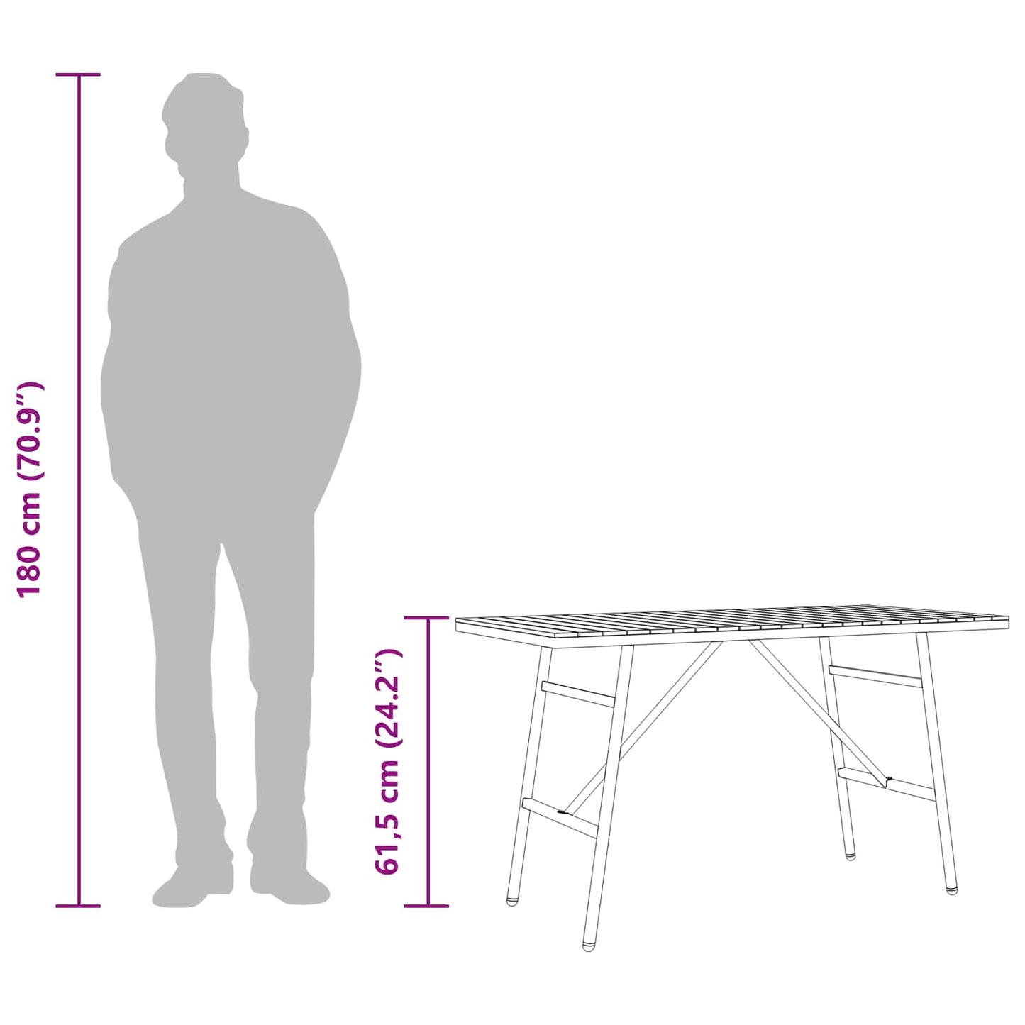 Masă de dining Maro 110 x 55 x 62 cm Lemn Solid de Acacia
