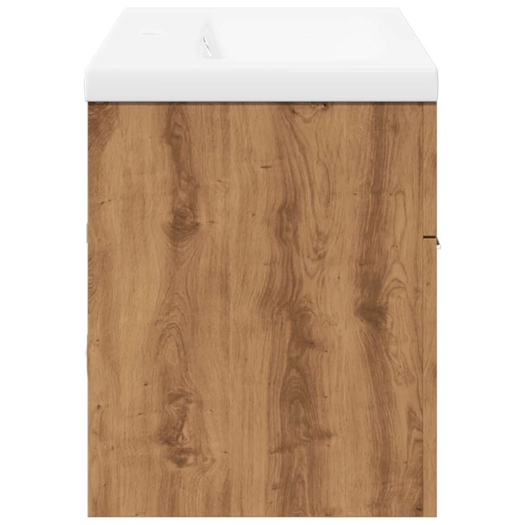 Set mobilier de baie, 2 piese, stejar artizanal, lemn prelucrat