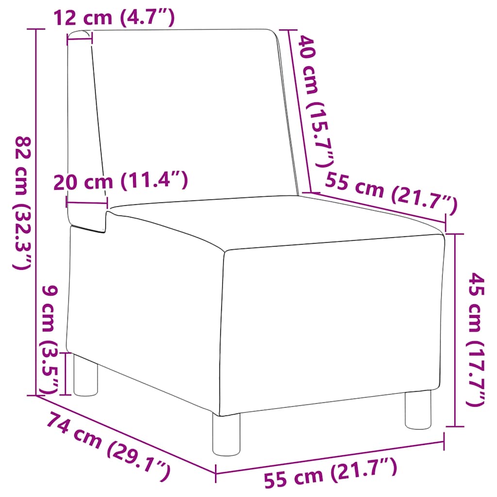 Fotoliu canapea, gri închis, 55 cm, material textil