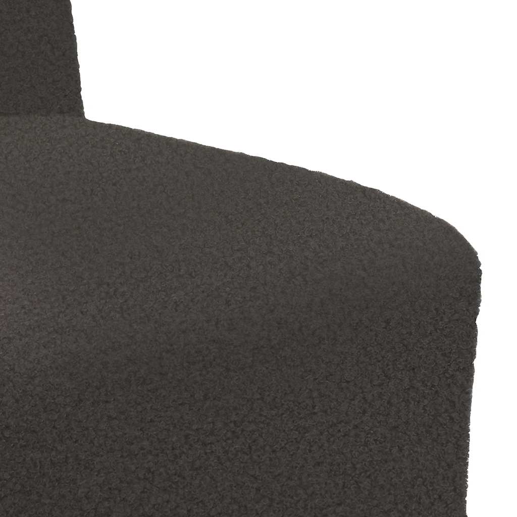 Canapea Scaun fără brațe gri închis 55 cm țesătură ondulată ca lână