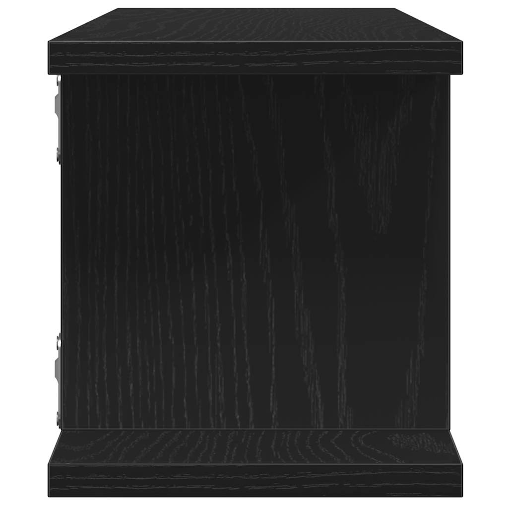 Rafturi de perete 2 buc Stejar negru 75x18x20 cm Lemn prelucrat