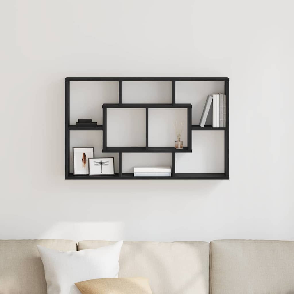 Raft de perete Stejar Negru 85 x 16 x 52,5 cm Lemn compozit