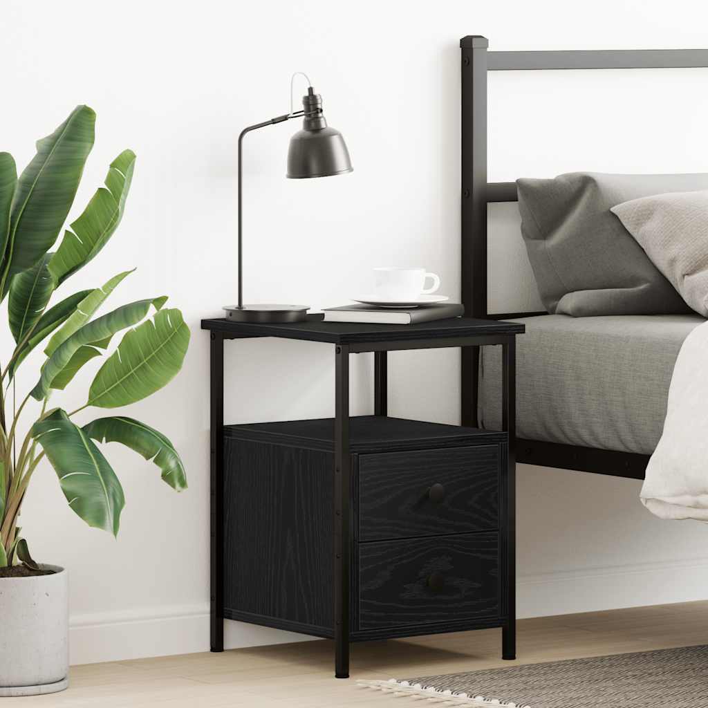 Noptieră, stejar negru, 34x35,5x50 cm, lemn compozit