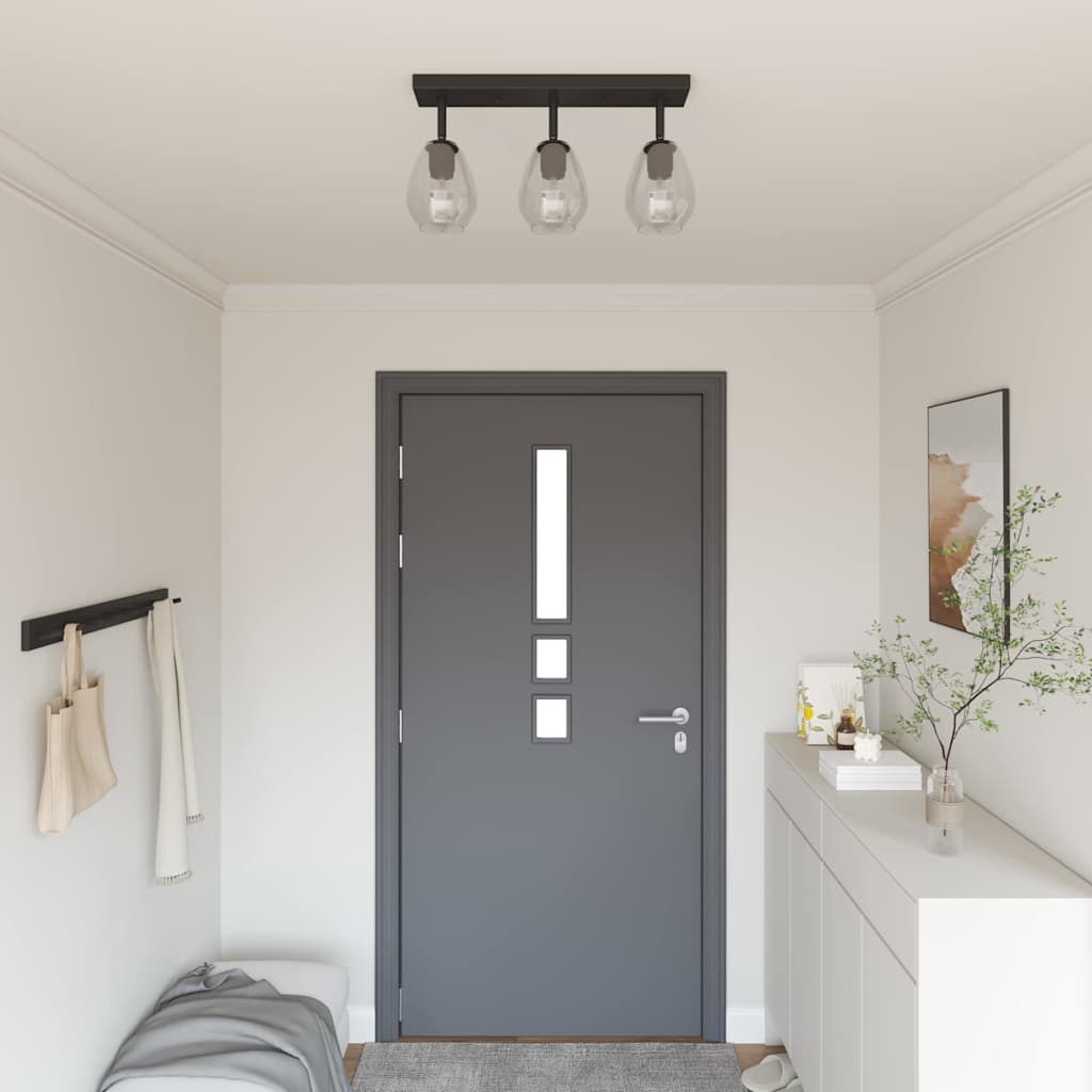 Spot de tavan Negru 54 x 13 x 26 cm Sticlă și Metal