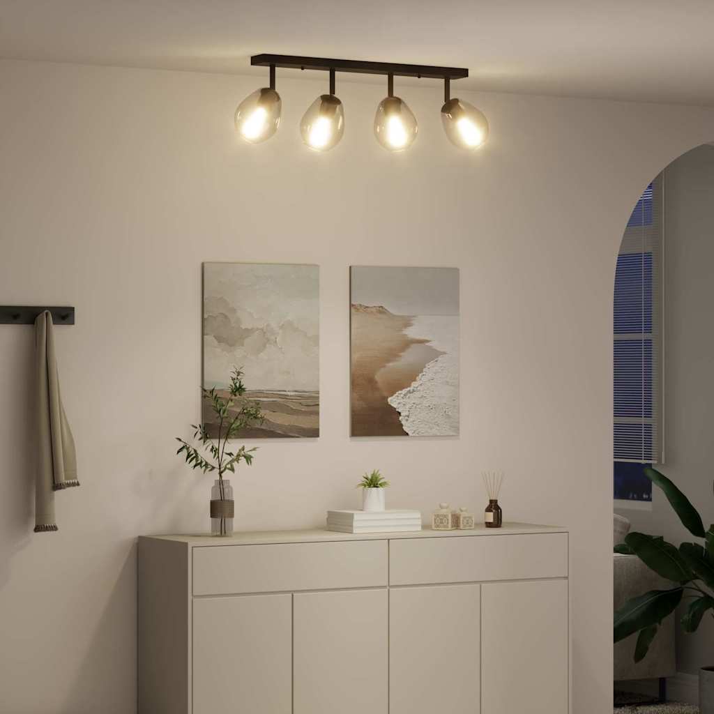 Spot de tavan Negru 73.5 x 13 x 26 cm Sticlă și Metal