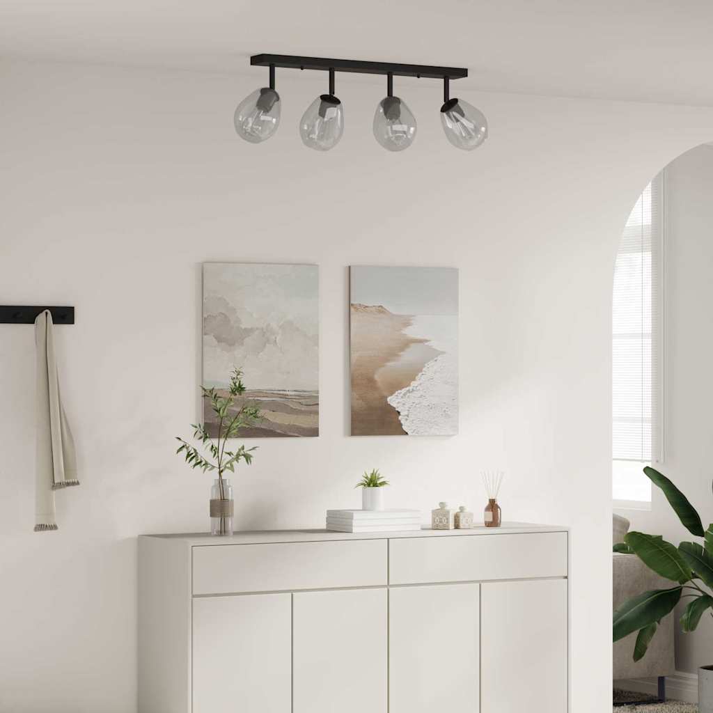 Spot de tavan Negru 73.5 x 13 x 26 cm Sticlă și Metal