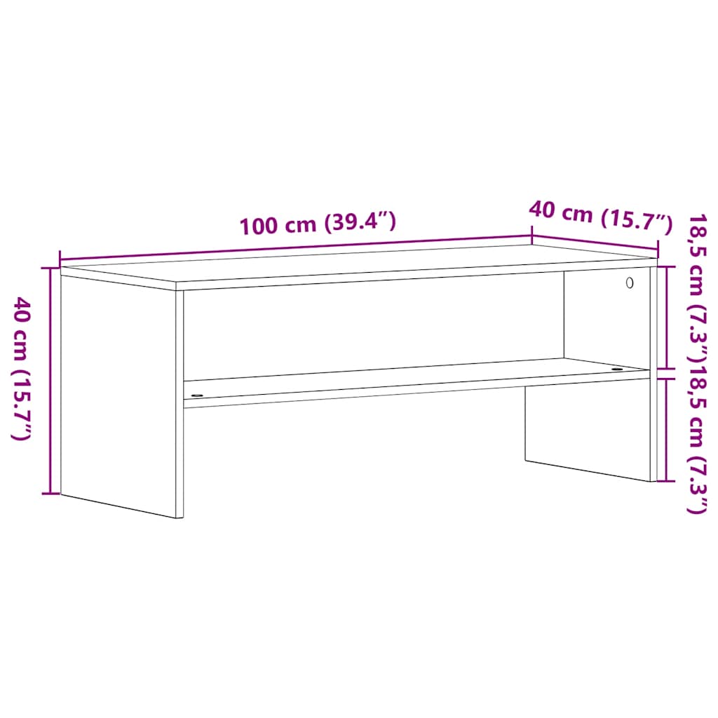 Dulap TV Stejar Negru 100x40x40 cm Lemn prelucrat