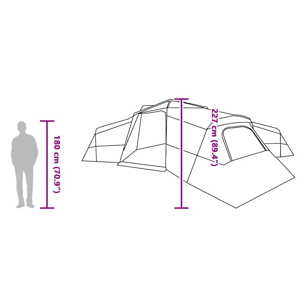 Cort de Familie Gri și Portocalie 833 x 585 x 216 cm tafta