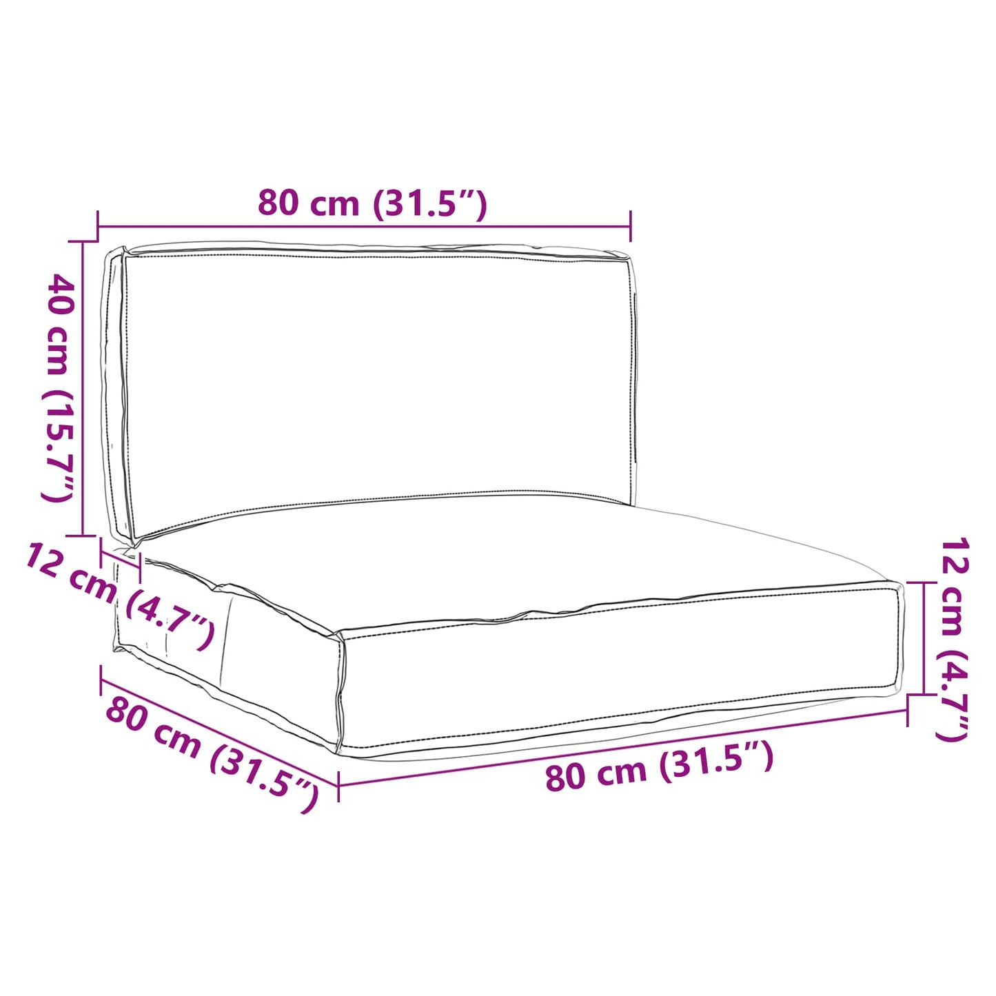 Set de perne pentru palet 2 pcs Roșu Vin Material Oxford
