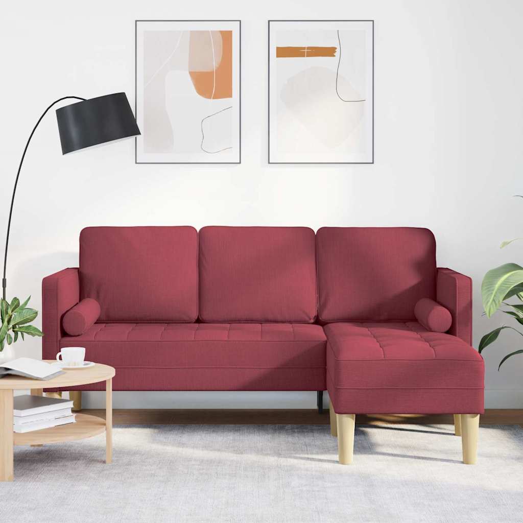 Set de canapea cu pernă Roșu Vin 173 x 131 x 67 cm Poliester