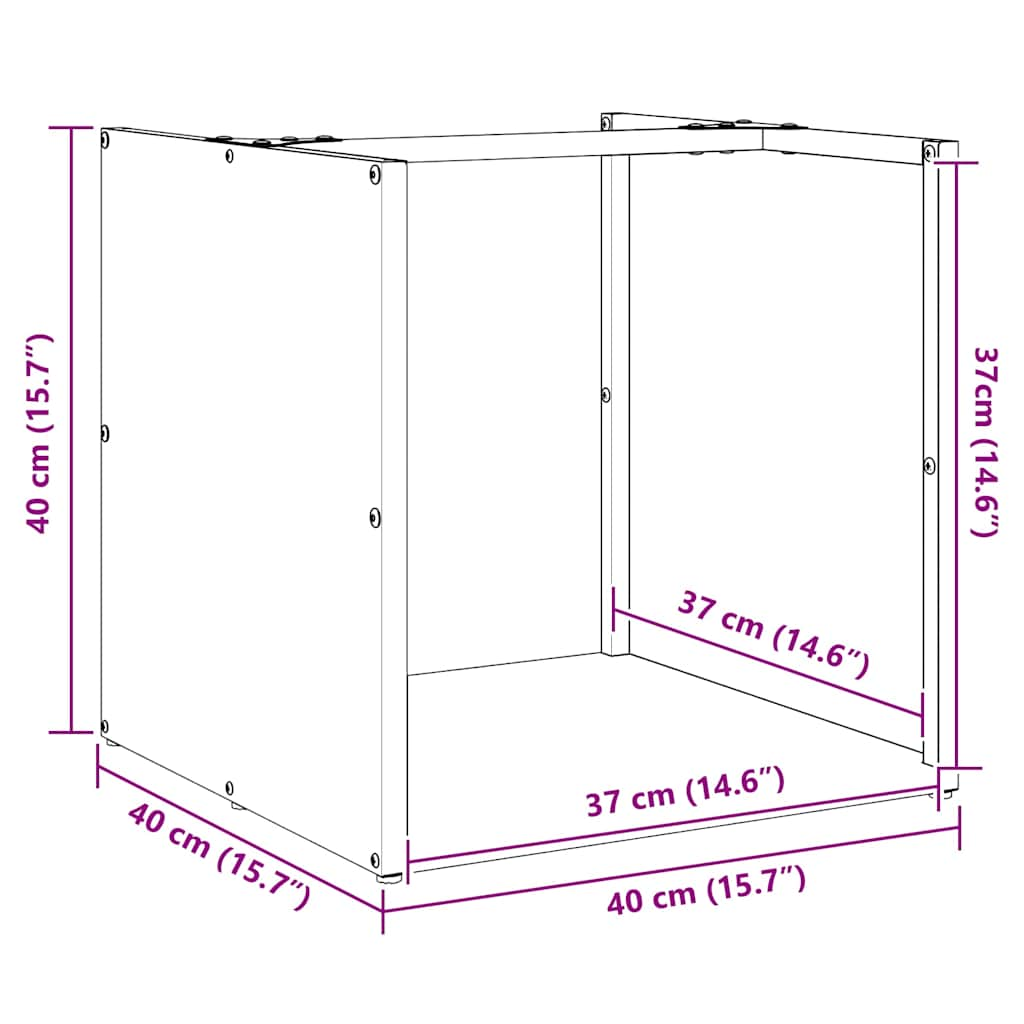 Suport pentru lemne de foc 40x40x40 cm oțel inoxidabil