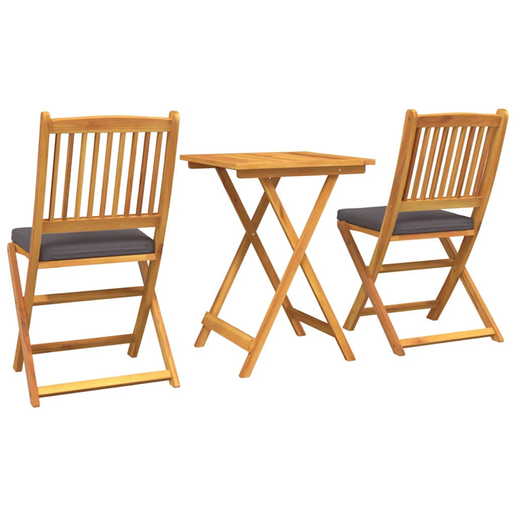 Set Bistro de Grădină 3 pcs Maro Lemn Solid de Acacia