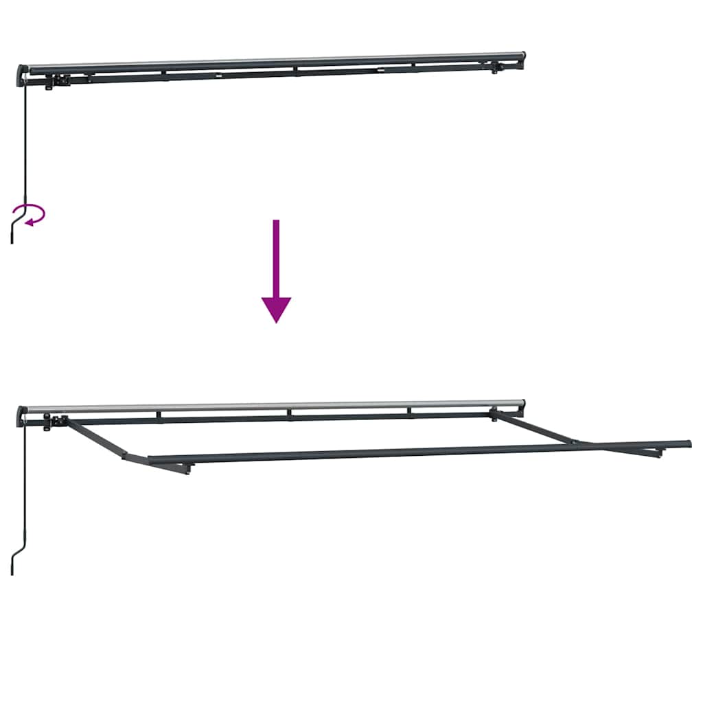 Cadru de copertină Manual Antracit 4 x 2 m Metal