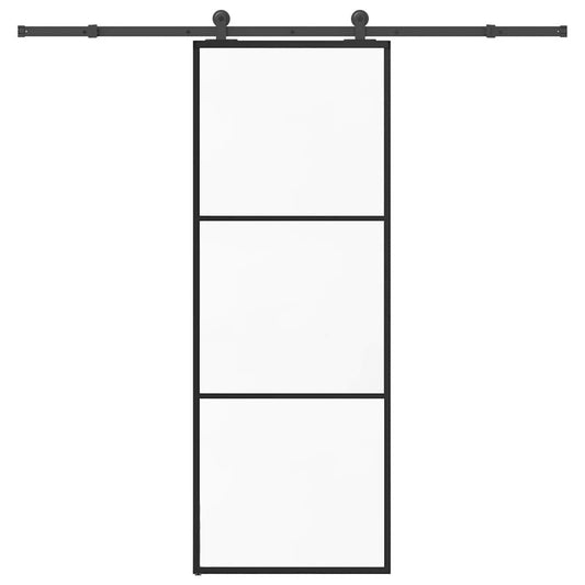 Ușă glisantă cu set feronerie, 76x205 cm, sticlă ESG/aluminiu
