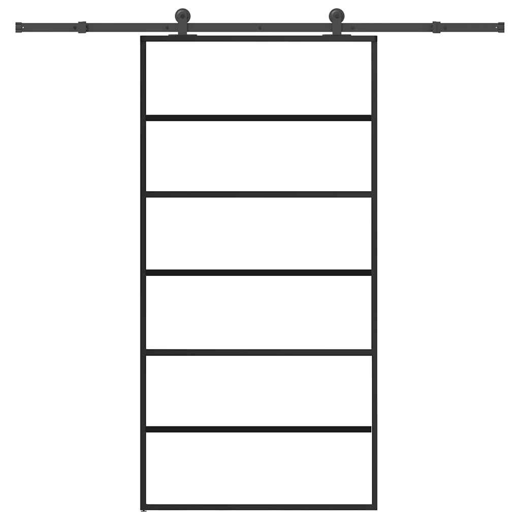 Ușă glisantă cu set feronerie 102x205 cm ESG sticlă și aluminiu