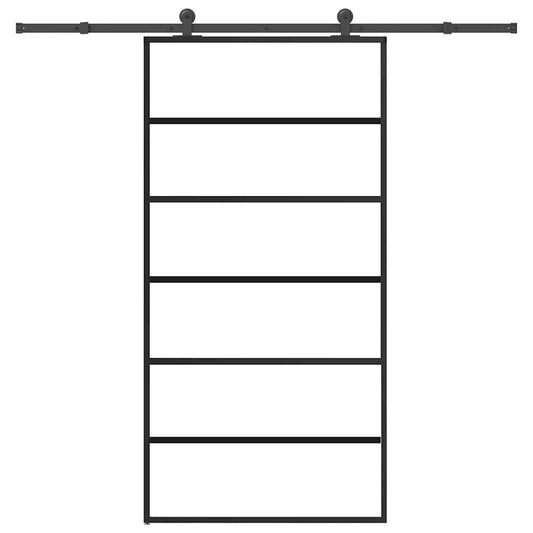 Ușă glisantă cu set feronerie 102x205 cm ESG sticlă și aluminiu