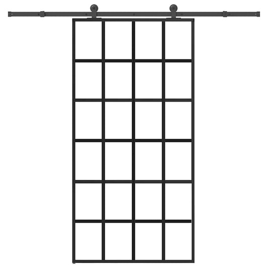 Ușă glisantă cu set feronerie 102x205 cm ESG sticlă și aluminiu