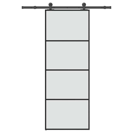 Ușă glisantă cu set feronerie, 76x205 cm, sticlă ESG/aluminiu