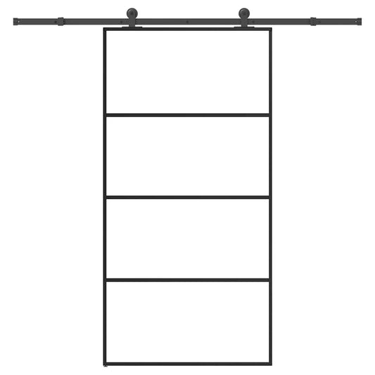 Ușă glisantă cu set feronerie 102,5x205 cm sticlă ESG/aluminiu