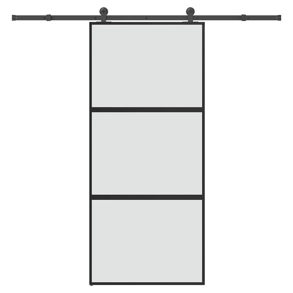 Ușă glisantă cu set de feronerie sticlă temperată și aluminiu