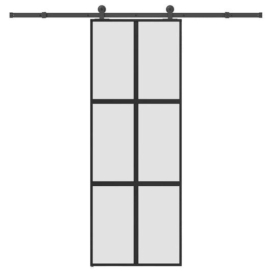 Ușă glisantă cu set de feronerie sticlă temperată și aluminiu