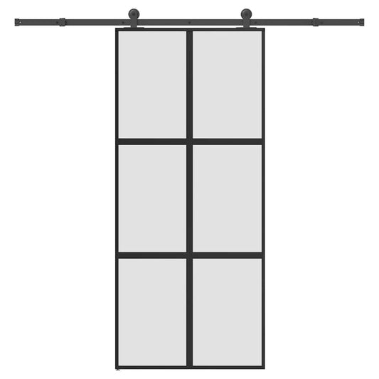 Ușă glisantă cu set de feronerie sticlă temperată și aluminiu