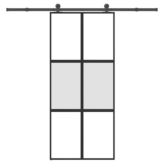 Ușă glisantă cu set de feronerie sticlă temperată și aluminiu