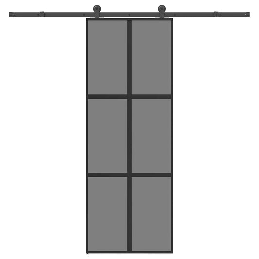 Ușă glisantă cu set de feronerie sticlă temperată și aluminiu