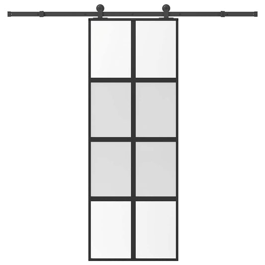 Ușă glisantă cu set de feronerie sticlă temperată și aluminiu