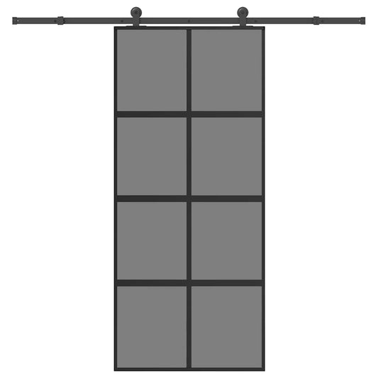 Ușă glisantă cu set de feronerie sticlă temperată și aluminiu