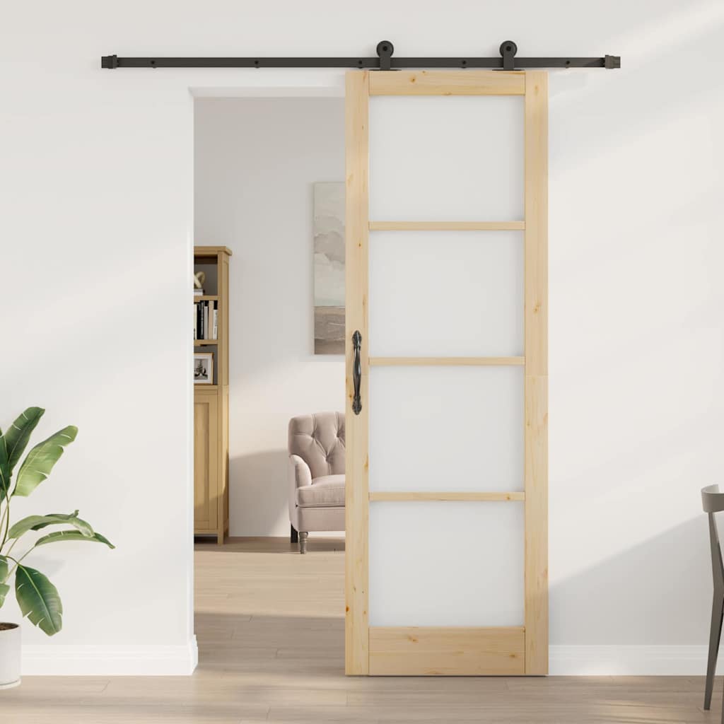 Ușă glisantă ORKDAL Natural și Negru 78 x 232 cm