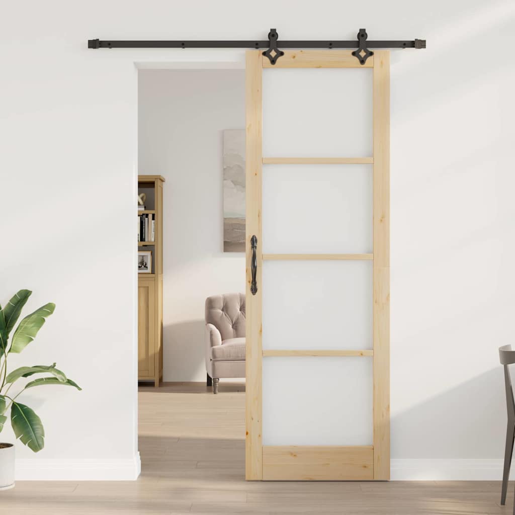 Ușă glisantă ORKDAL Natural și Negru 78 x 232 cm