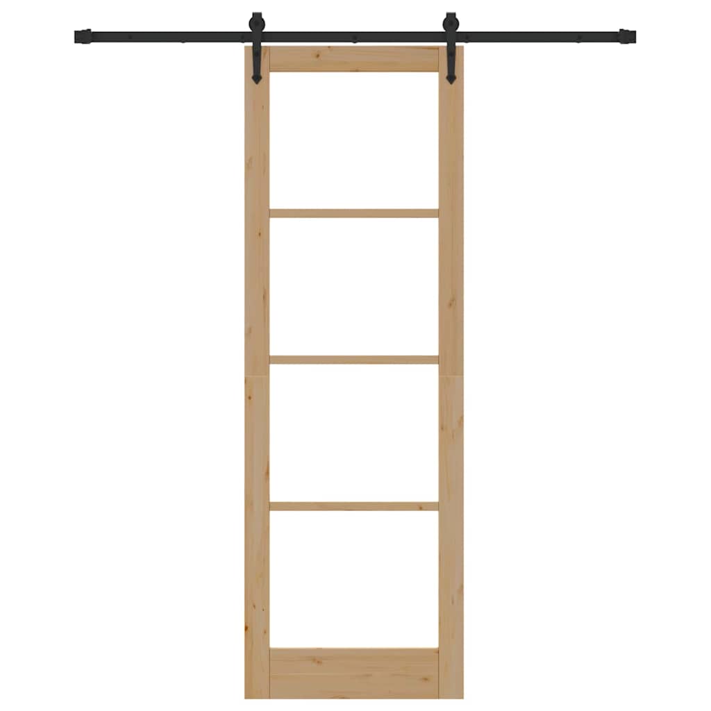 Ușă glisantă Natural și Negru 78 x 232 cm