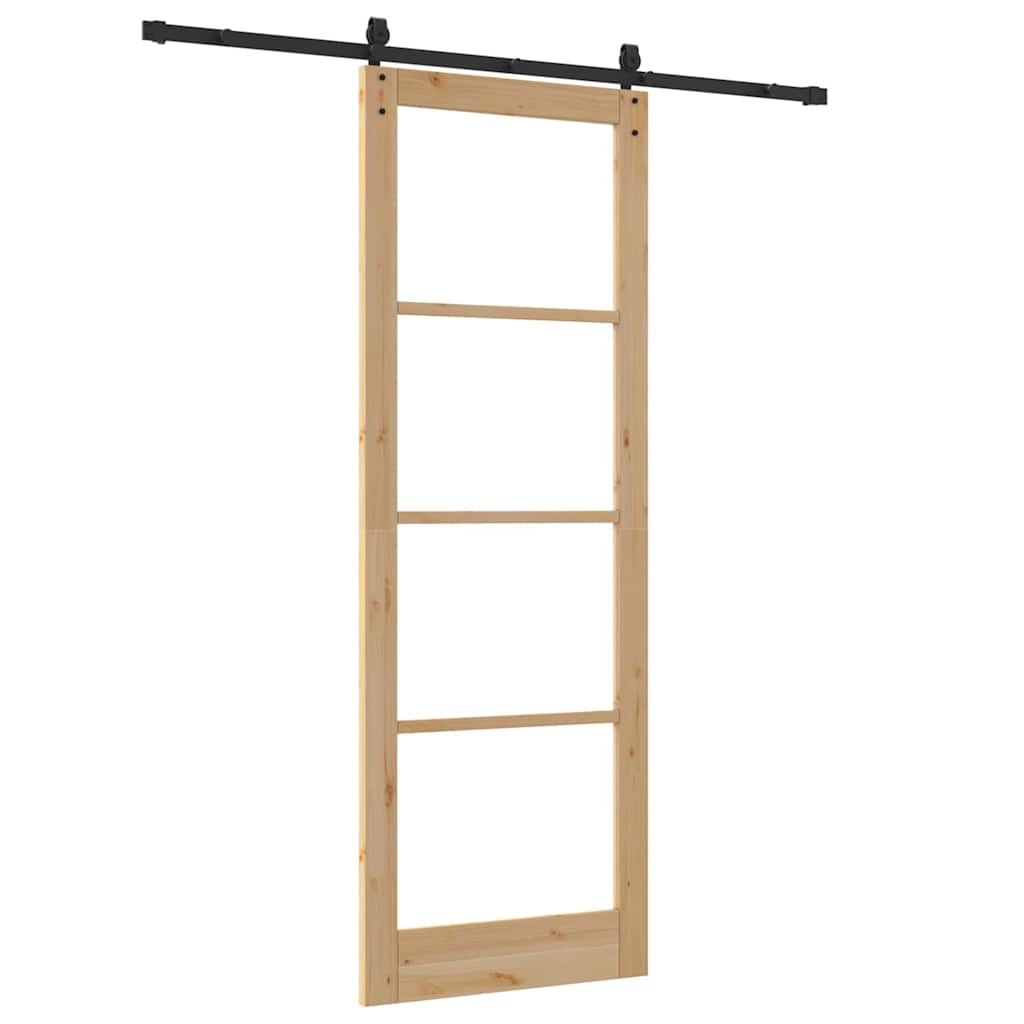 Ușă glisantă Natural și Negru 83 x 232 cm