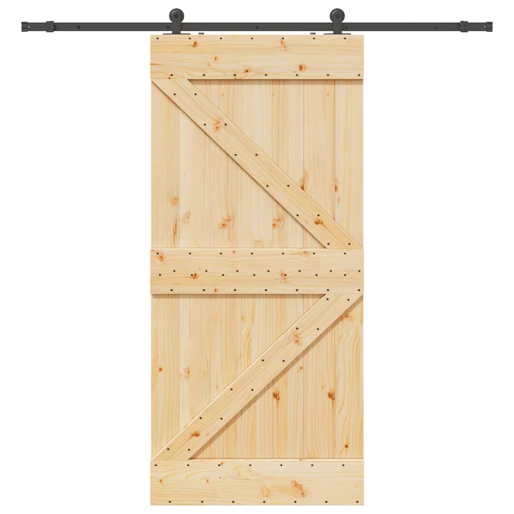 Ușă glisantă cu set de feronerie 80x210 cm, lemn masiv de pin