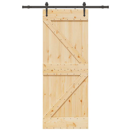 Ușă glisantă cu set de feronerie 80x210 cm, lemn masiv de pin