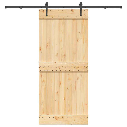 Ușă glisantă cu set feronerie, 90x210 cm, lemn masiv de pin