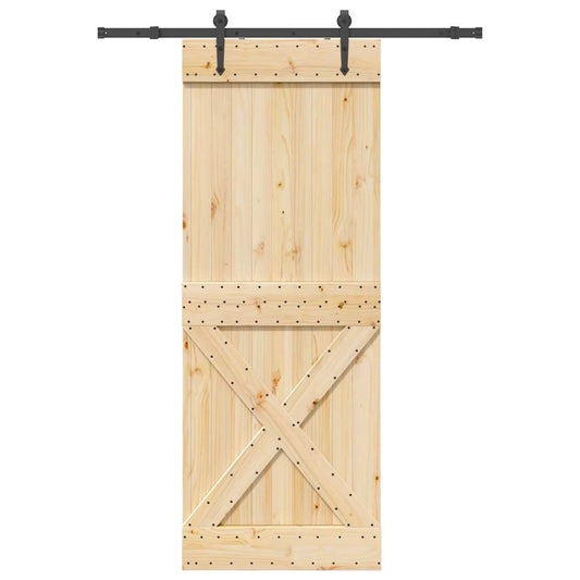 Ușă glisantă cu set de feronerie 85x210 cm, lemn masiv de pin