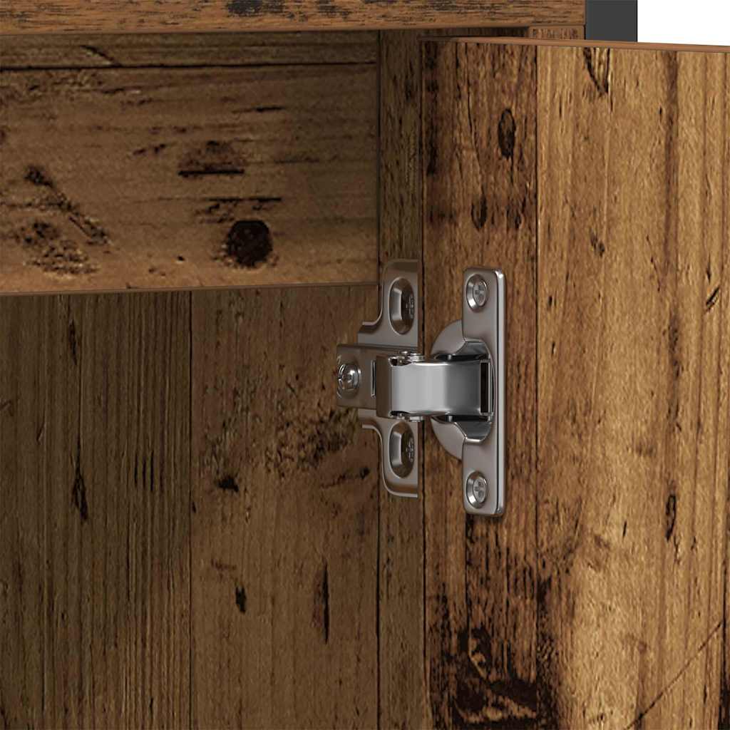 Set de mobilier pentru baie cu raft 2 pcs Maro Lemn compozit