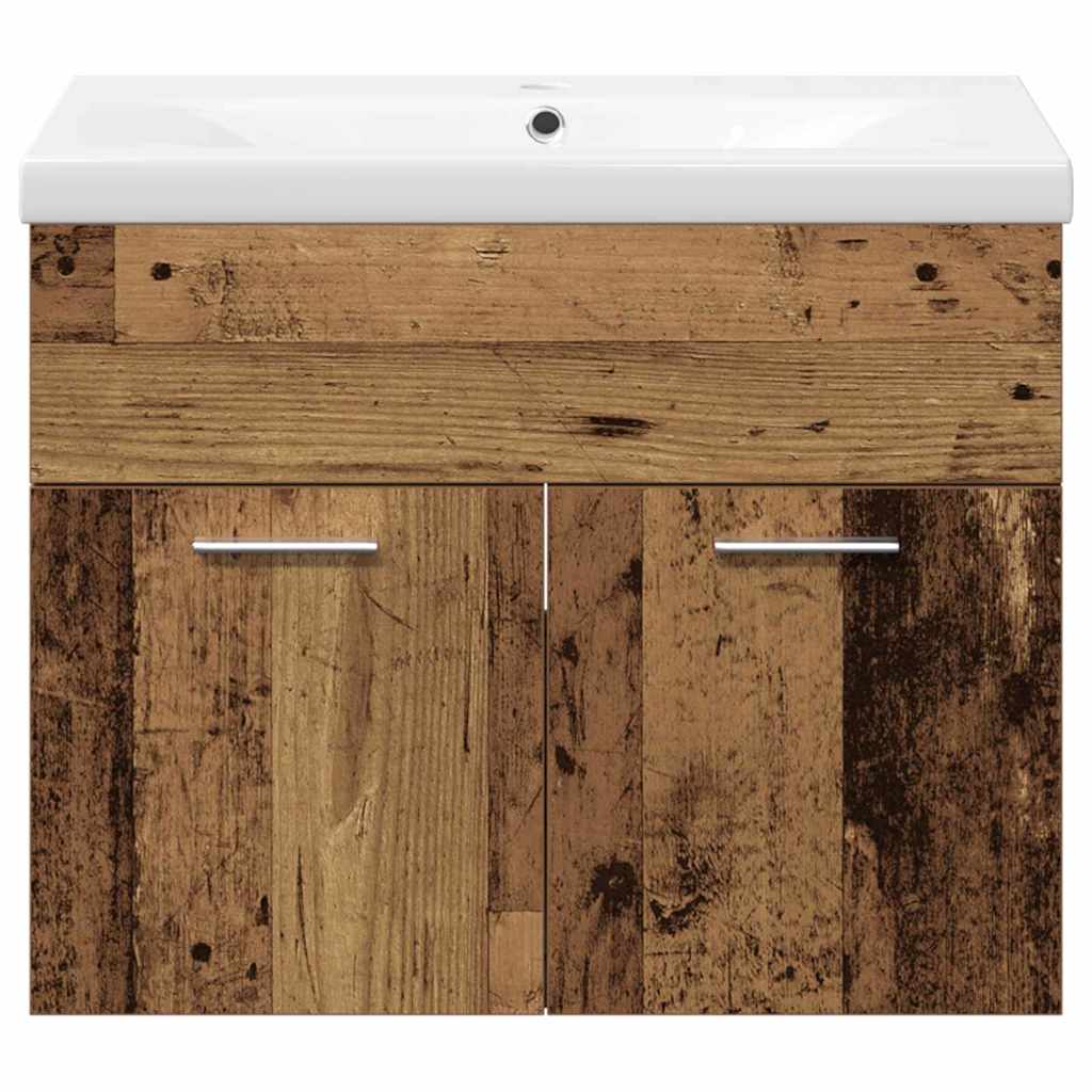 Set de mobilier pentru baie 3 pcs Lemn Vechi Lemn compozit