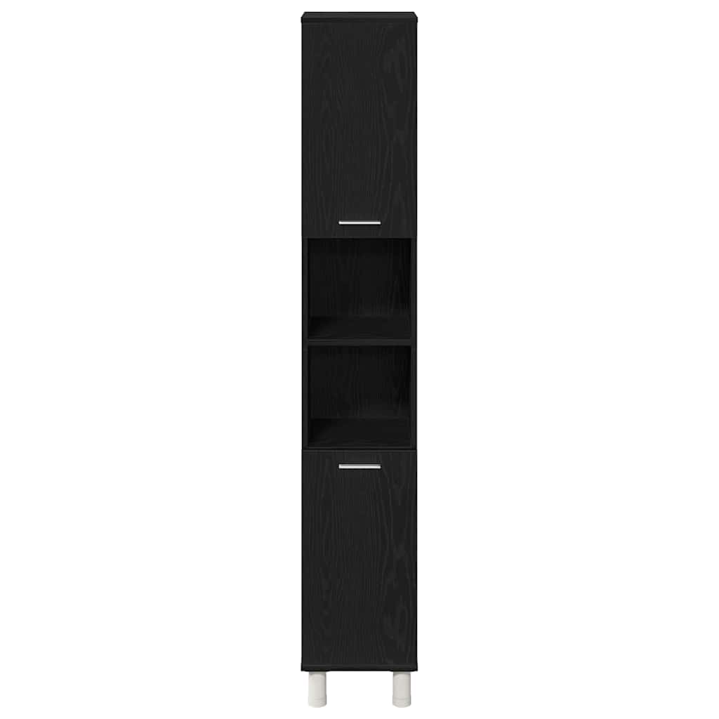Set de mobilier pentru baie 3 pcs Negru 30 x 30 x 179,5 cm