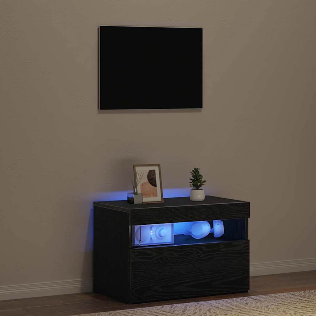 Dulap de noapte Stejar Negru 60 x 35 x 40 cm Lemn compozit