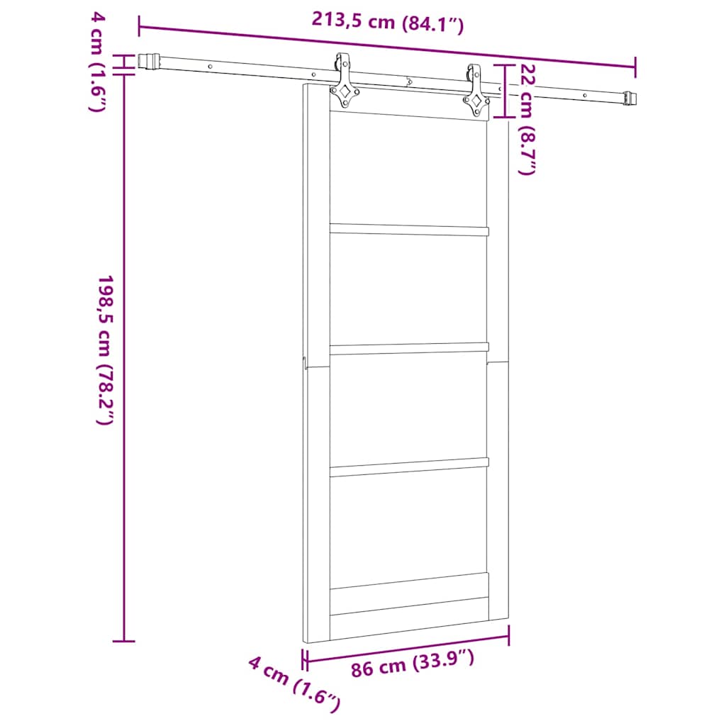 Ușă glisantă ORKDAL Maro 86 x 198,5 cm Lemn de pin masiv