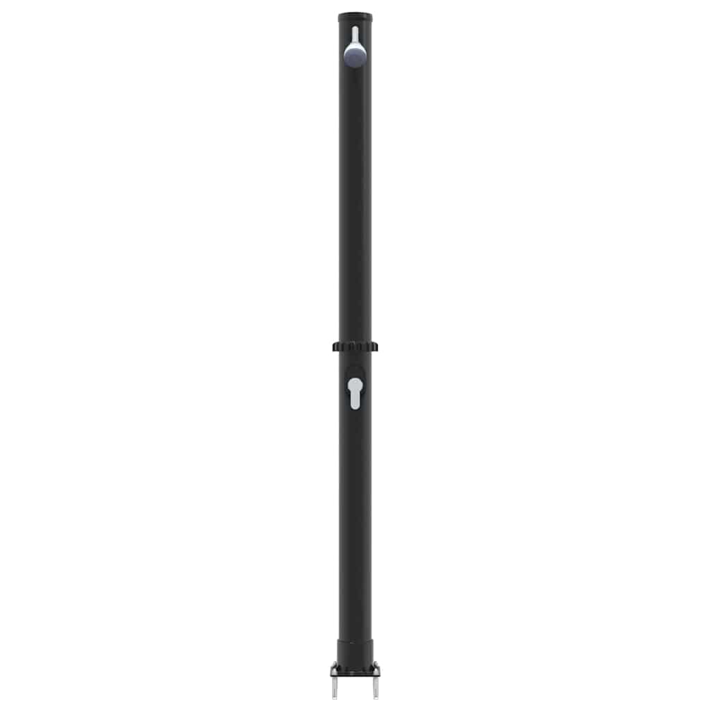 Duș Solar Extern Negru 217 cm PVC și Aluminiu