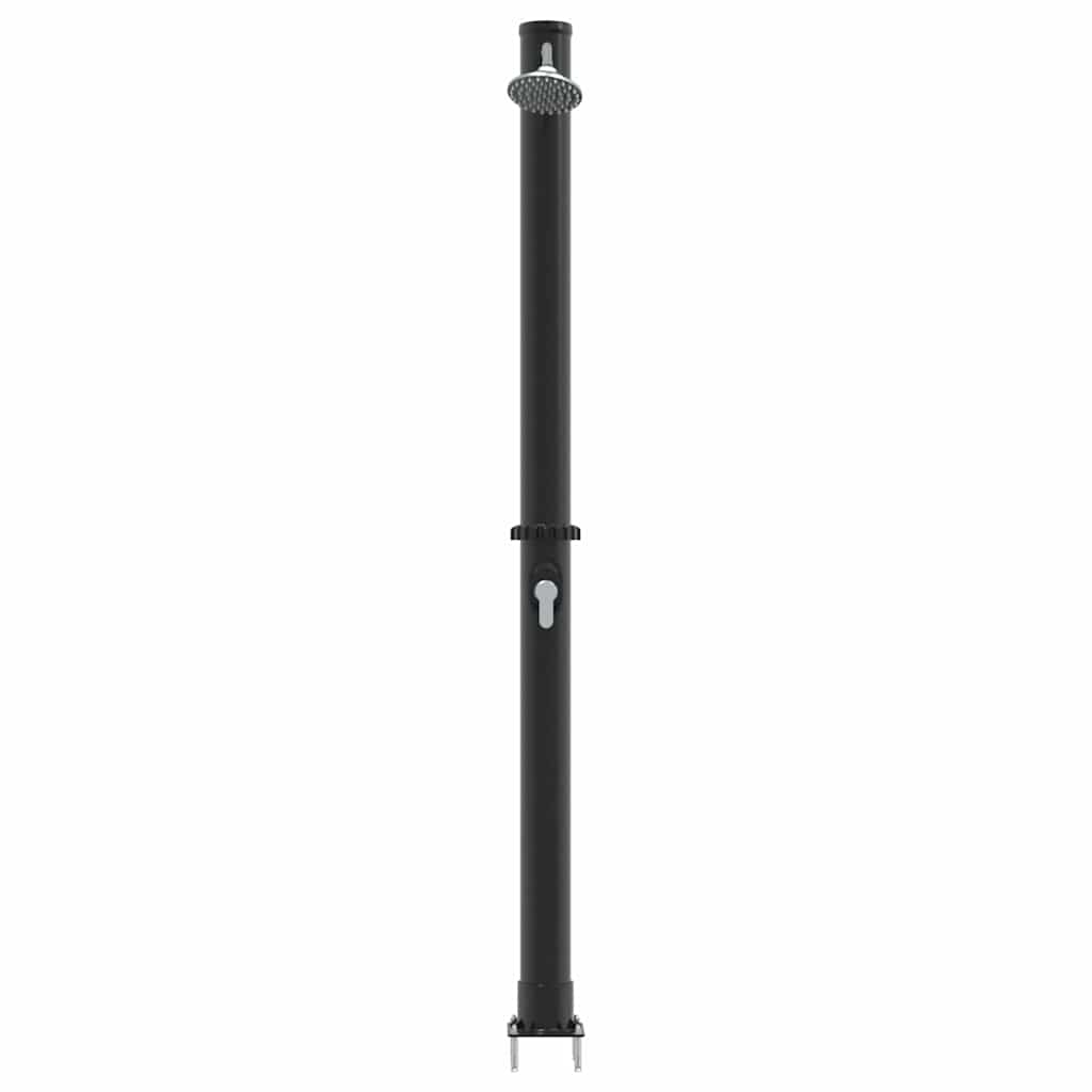 Duș Solar Extern Negru 217 cm PVC și Aluminiu