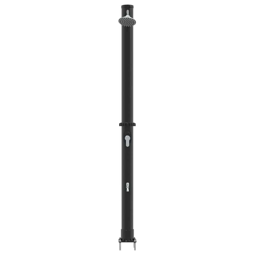 Duș Solar Extern Negru 217 cm PVC și Aluminiu