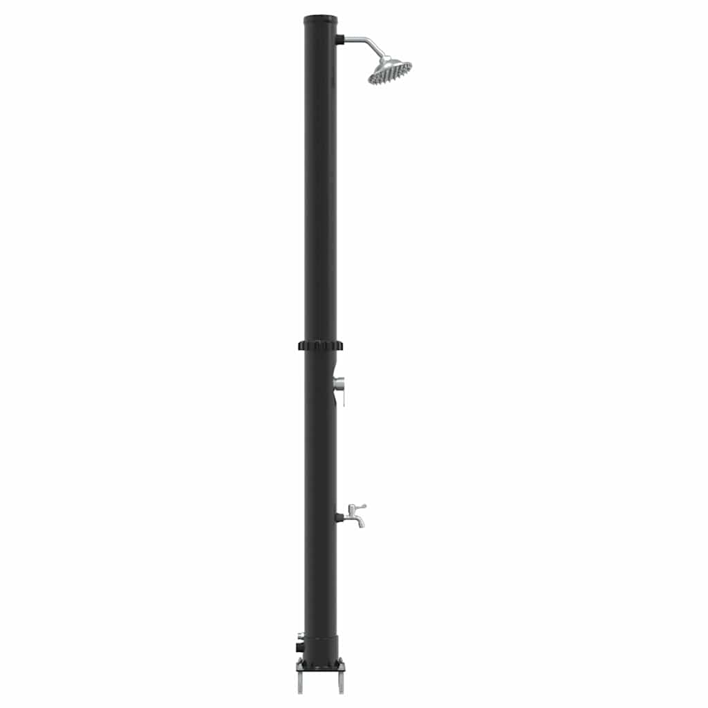 Duș Solar Extern Negru 217 cm PVC și Aluminiu
