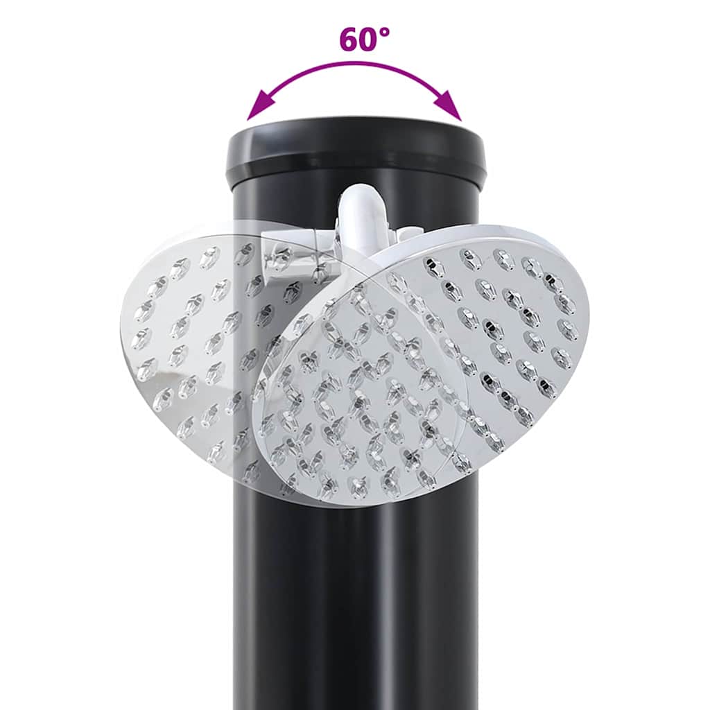 Duș Solar Extern Negru 217 cm PVC și Aluminiu