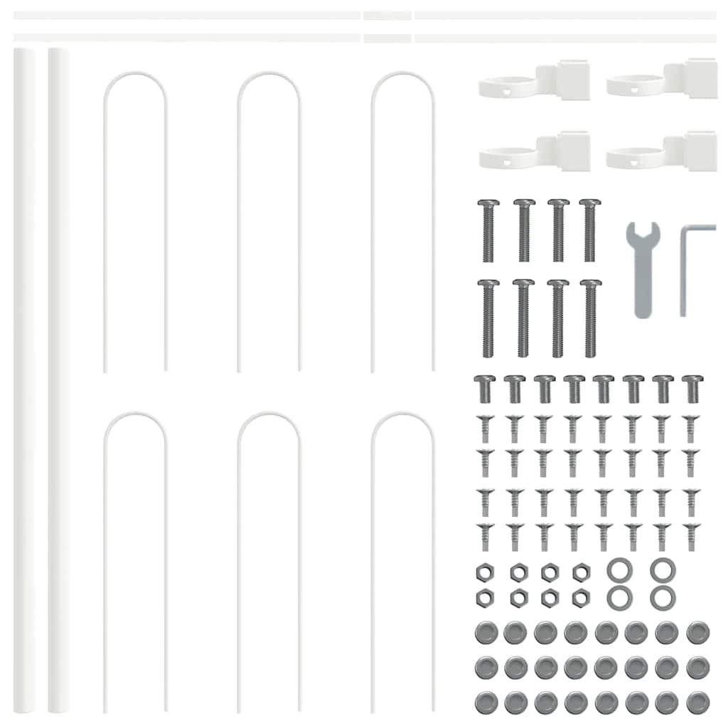 Gard de Grădină 3 pcs Alb 5,1 x 0,6 m Oțel acoperit cu pulbere